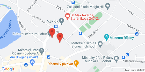 Google map: Jiráskova 1519/8, 251 01 Říčany